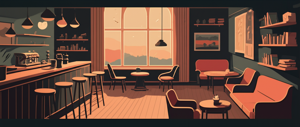 Interior acolhedor do bar SRVS